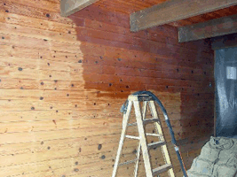 Media Blasting/Cob Blasting Log Homes in Southern Oregon